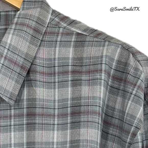 CALVIN KLEIN Plaid Business Casual Long Sleeve Button Down Shirt - Picture 3 of 12